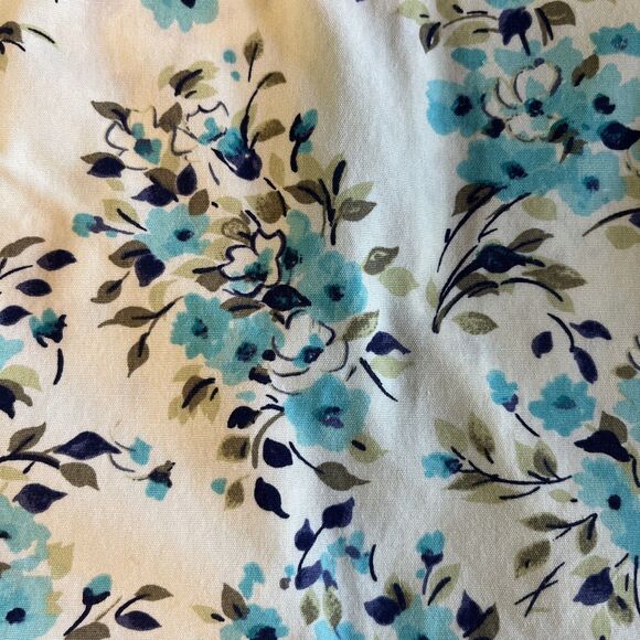 Crazy Horse Blouse Liz Claiborne Women’s S Blue Green Floral Button Up Top 3/4 - Picture 5 of 8